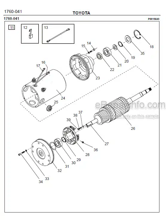 Photo 1 - Toyota 7SM12S Spare Parts Catalogue Powered Pallet Stacker 209621 SN560432-