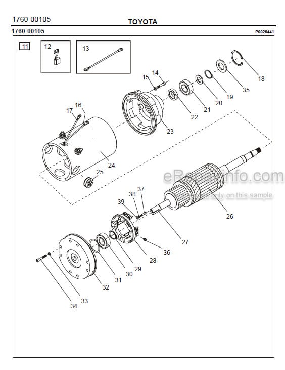 Photo 1 - Toyota 7SM12S Spare Parts Catalogue Powered Pallet Stacker 216438 SN704423-
