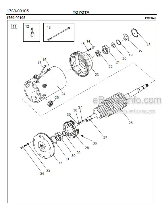 Photo 1 - Toyota 7SM12S Spare Parts Catalogue Powered Pallet Stacker 216438 SN704423-