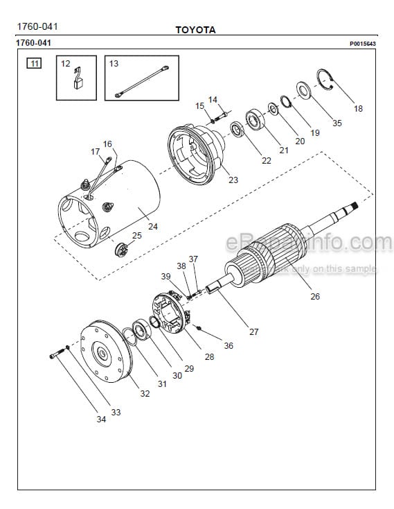 Photo 1 - Toyota 7SM16D Spare Parts Catalogue Powered Pallet Stacker 183696 SN437050-