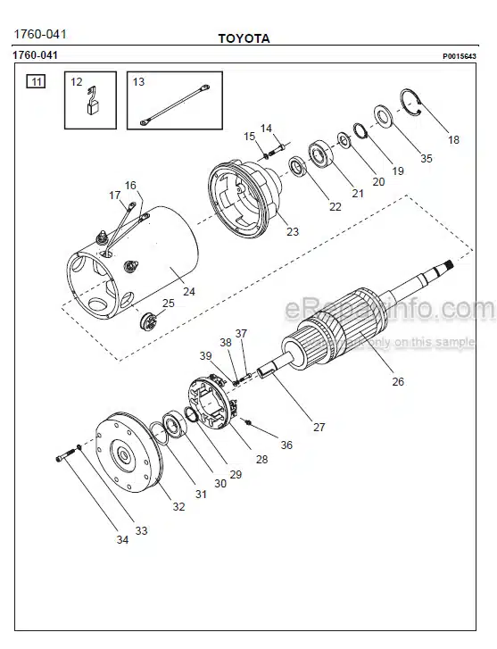 Photo 1 - Toyota 7SM16D Spare Parts Catalogue Powered Pallet Stacker 202996 SN440950-