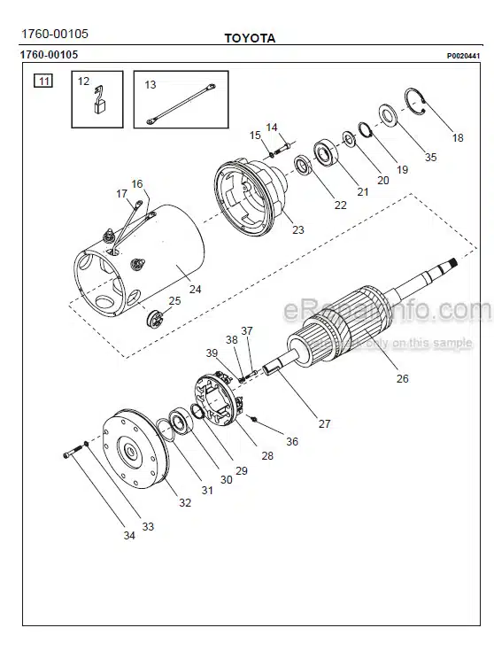 Photo 1 - Toyota 7SM16D Spare Parts Catalogue Powered Pallet Stacker 216444 SN704423-