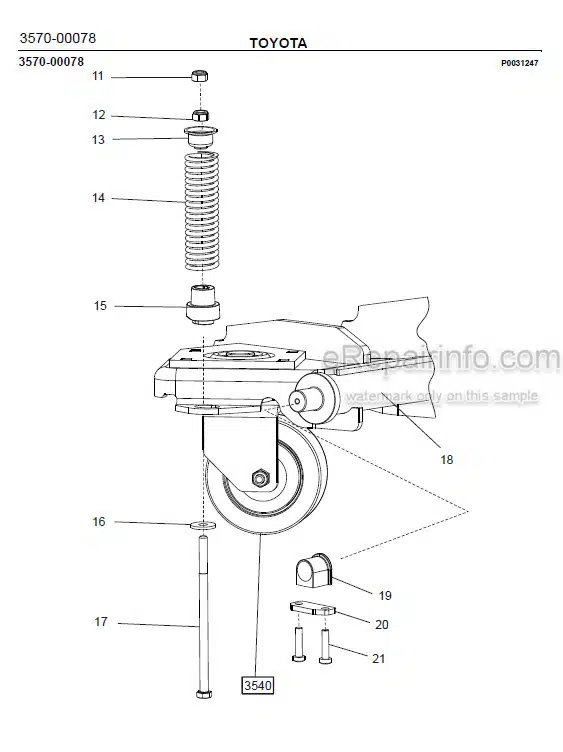Photo 1 - Toyota 8PM25 Spare Parts Catalogue Powered Pallet Truck 7500536 SN6053221-