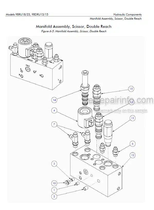 Photo 1 - Toyota 9BRU18 9BRU23 9BDRU13 9BDRU15 Parts Catalog Reach Truck 00715-00160-15