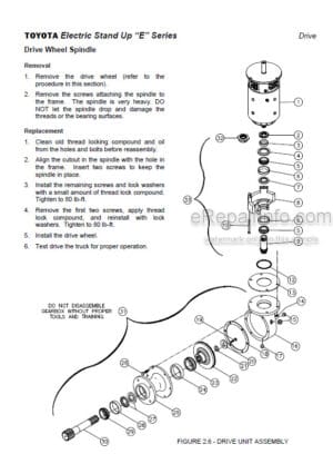 Photo 1 - Toyota E Series Service Manual Electric Stand Up Carrier