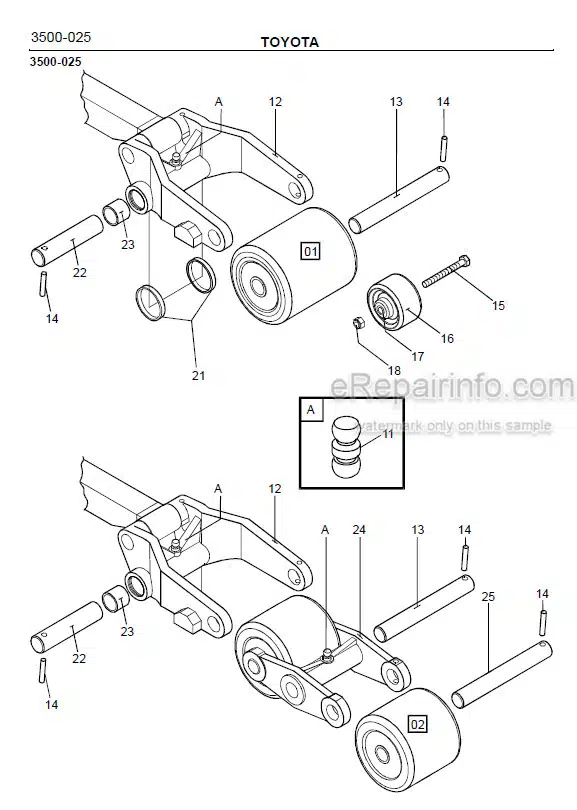 Photo 1 - Toyota PM14 PM16 PM20 Spare Parts Catalogue Powered Pallet Truck 173787 SN345093-