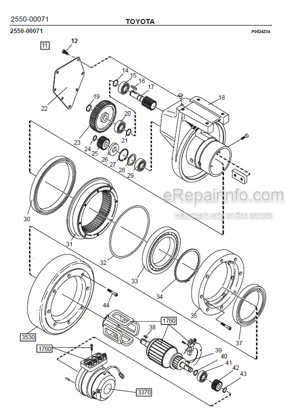 Photo 1 - Toyota PP13 Spare Parts Catalogue Powered Pallet Truck 226046 SN914369-