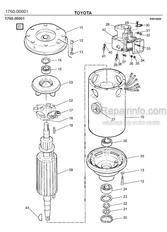 Photo 1 - Toyota SLL12.5F SLL16F Spare Parts Catalogue Powered Pallet Stacker 218909 SN715567-