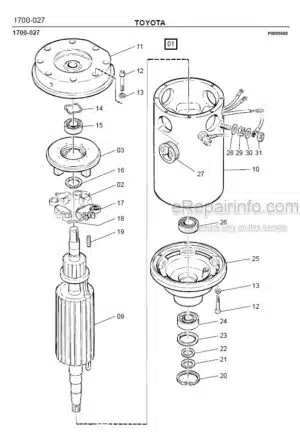 Photo 3 - Toyota SM10 SM12 Spare Parts Catalogue Powered Pallet Stacker 182041 SN412520-